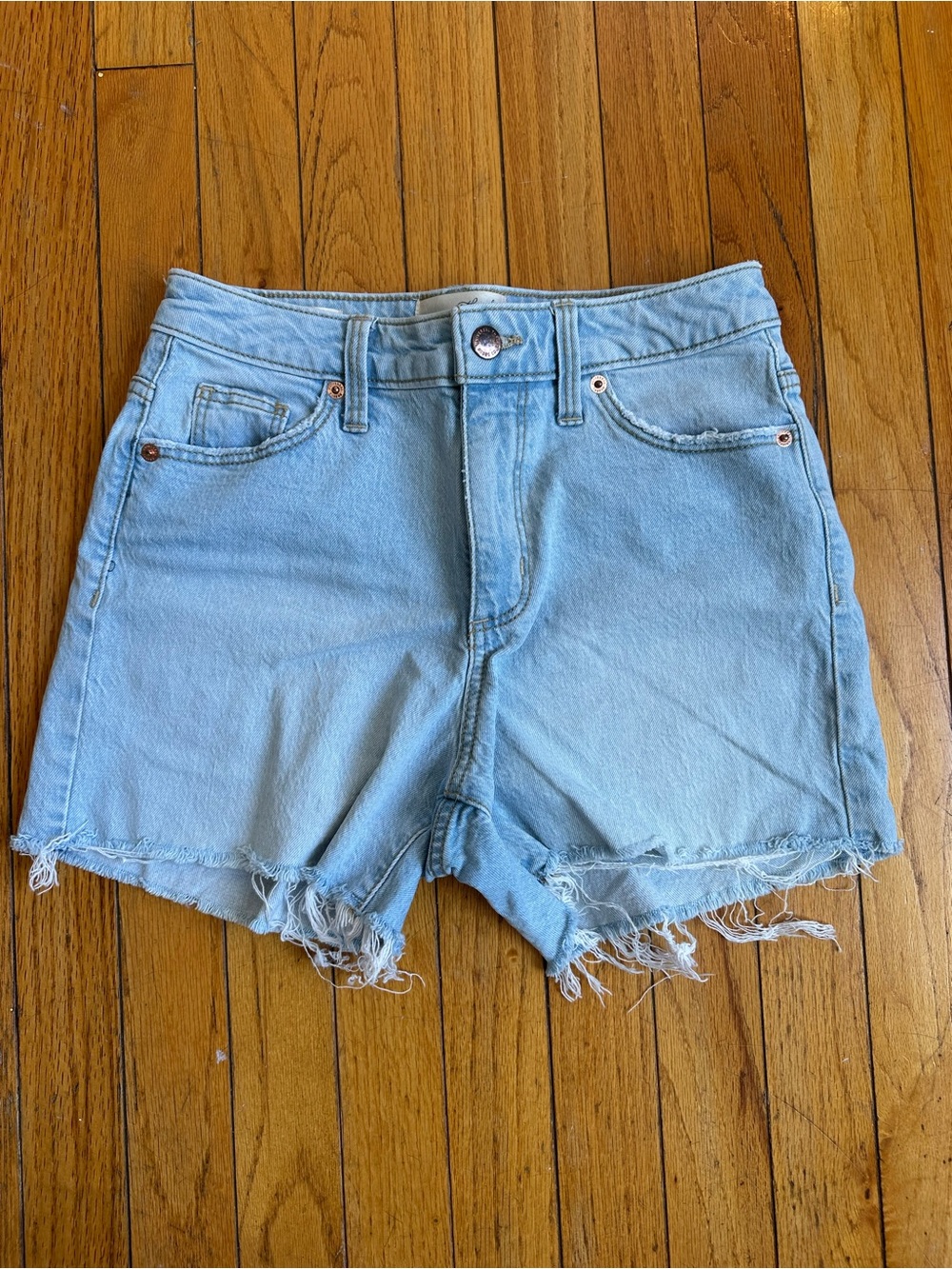 Universal Thread Light Wash High-Rise Cutoff Denim Shorts